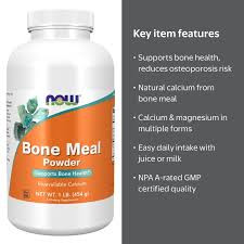 پودر Bone Meal برند NOW؛ منبع کلسیم با قابلیت جذب زیستی